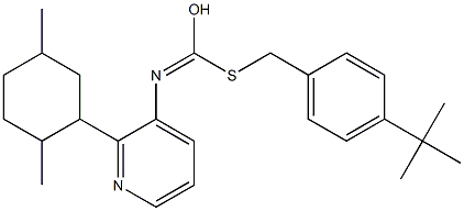 O-(2,5-Dimethylcyclohexyl) S-((4-(1,1-dimethylethyl)phenyl)methyl)-3-pyridinylcarbonimidothioate 化学構造式