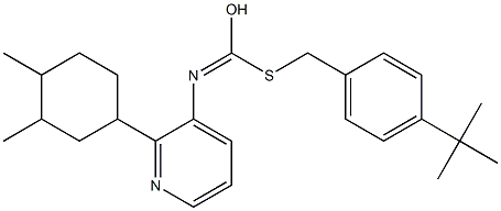 O-(3,4-Dimethylcyclohexyl) S-((4-(1,1-dimethylethyl)phenyl)methyl)-3-pyridinylcarbonimidothioate 结构式