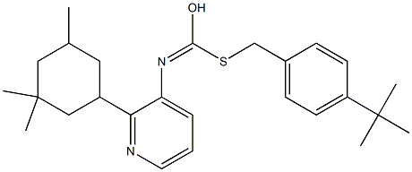 S-((4-(1,1-Dimethylethyl)phenyl)methyl) O-(3,3,5-trimethylcyclohexyl) 3-pyridinylcarbonimidothioate Structure