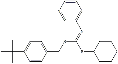 Cyclohexyl 4-(1,1-(dimethylethyl)phenyl)methyl-3-pyridinylcarbonimidodithioate 结构式