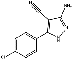 5-アミノ-3-(4-クロロフェニル)-1H-ピラゾール-4-カルボニトリル 化学構造式