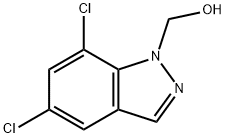 1-Hydroxymethyl-5,7-dichloroindazole 结构式