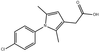 1-(4-chlorophenyl)-2,5-dimethyl-1h-pyrrole-3-aceticaci Struktur