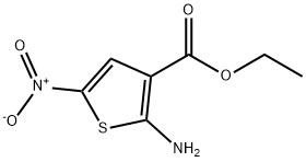 2-AMINO-3-ETHOXYCARBONYL-5-NITROTHIOPHENE 化学構造式
