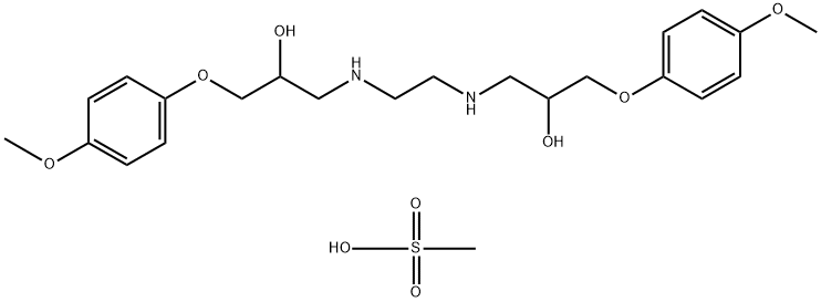 N,N'-ビス[3-(p-メトキシフェノキシ)-2-ヒドロキシプロピル]エチレンジアミン 化学構造式