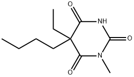 5-ブチル-5-エチル-1-メチルバルビツル酸 化学構造式