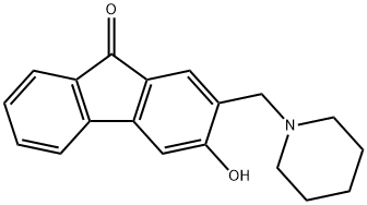 3-Hydroxy-2-piperidinomethyl-9H-fluoren-9-one 结构式