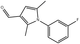 1-(3-フルオロフェニル)-2,5-ジメチル-1H-ピロール-3-カルブアルデヒド 化学構造式