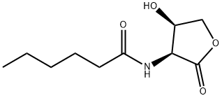 Hexanamide, N-[(3S,4R)-tetrahydro-4-hydroxy-2-oxo-3-furanyl]- (9CI) Struktur