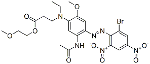 2-methoxyethyl N-[5-(acetylamino)-4-[(2-bromo-4,6-dinitrophenyl)azo]-2-methoxyphenyl]-N-ethyl-beta-alaninate  Structure