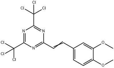 2-(3,4-DIMETHOXYSTYRYL)-4,6-BIS(TRICHLOROMETHYL)-1,3,5-TRIAZINE Struktur