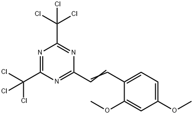 2-(2,4-二甲氧基苯乙烯基)-4,6-双(三氯甲基)-1,3,5-三嗪, 42880-08-0, 结构式