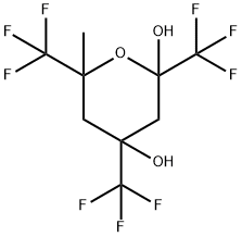 6-メチル-2,4,6-トリス(トリフルオロメチル)テトラヒドロピラン-2,4-ジオール 化学構造式