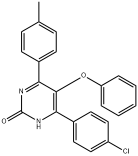 5-Phenoxy-4-(4-methylphenyl)-6-(4-chlorophenyl)-2(1H)-pyrimidinone,42919-61-9,结构式