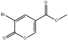 3-ブロモ-2-オキソ-2H-ピラン-5-カルボン酸メチル 化学構造式