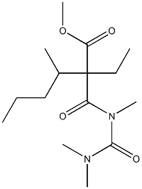 2-[[[(Dimethylamino)carbonyl](methyl)amino]carbonyl]-2-ethyl-3-methylhexanoic acid methyl ester 结构式