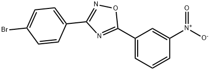 3-(4-ブロモフェニル)-5-(3-ニトロフェニル)-1,2,4-オキサジアゾール 化学構造式