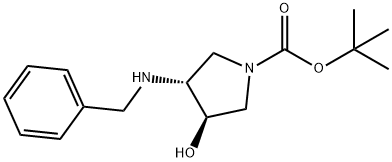 (3R,4R)-N-Boc-3-苄氨基-4-羟基吡咯烷 结构式