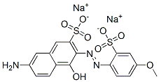 2-Naphthalenesulfonic acid, 7-amino-4-hydroxy-3-[(4-methoxy-2-sulfophenyl)azo]-, disodium salt Structure