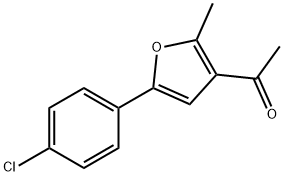 1-[5-(4-クロロフェニル)-2-メチル-3-フリル]エタン-1-オン 化学構造式