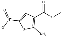 2-氨基-3-甲氧羰基-5-硝基噻酚, 43028-48-4, 结构式