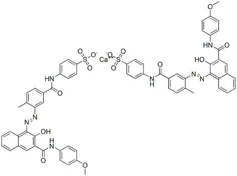 calcium bis[4-[[3-[[2-hydroxy-3-[[(4-methoxyphenyl)amino]carbonyl]-1-naphthyl]azo]-4-methylbenzoyl]amino]benzenesulphonate] Structure