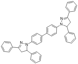 1,1'-(1,1'-Biphenyl)-4,4'-diylbis(4,5-dihydro-3,5-diphenyl)-(1H)-pyrazole 结构式
