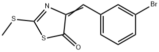 (4Z)-4-(3-ブロモベンジリデン)-2-(メチルチオ)-1,3-チアゾール-5(4H)-オン 化学構造式
