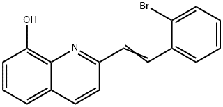 2-[(E)-2-(2-ブロモフェニル)ビニル]キノリン-8-オール 化学構造式