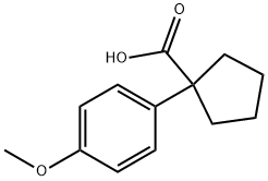 1-(4-甲氧基苯基)-1-环戊烷甲酸, 43050-28-8, 结构式