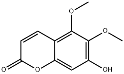 5,6-ジメトキシ-7-ヒドロキシ-2H-1-ベンゾピラン-2-オン 化学構造式