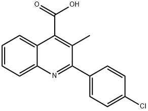 2-(4-クロロフェニル)-3-メチルキノリン-4-カルボン酸 化学構造式
