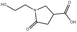 1-(2-ヒドロキシエチル)-5-オキソ-3-ピロリジンカルボン酸 化学構造式