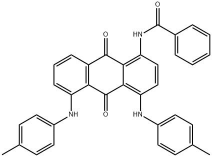 N-[[9,10-ジヒドロ-4,5-ビス[(4-メチルフェニル)アミノ]-9,10-ジオキソアントラセン]-1-イル]ベンズアミド 化学構造式