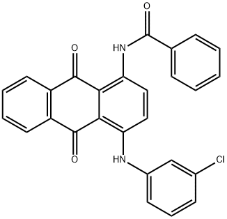 N-[[4-[(3-クロロフェニル)アミノ]-9,10-ジヒドロ-9,10-ジオキソアントラセン]-1-イル]ベンズアミド 化学構造式