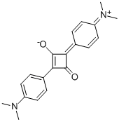 1,3-ビス[4-(ジメチルアミノ)フェニル]-2,4-ジヒドロキシシクロブテンジイリウム 二水酸化物, ビス(分子内塩) 化学構造式