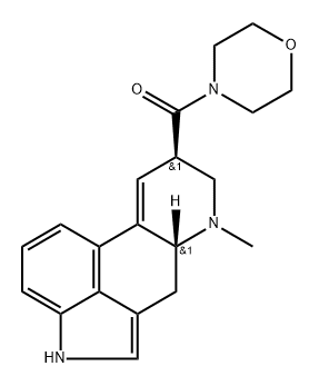 9,10-ジデヒドロ-6-メチルエルゴリン-8β-カルボン酸モルホリノ 化学構造式