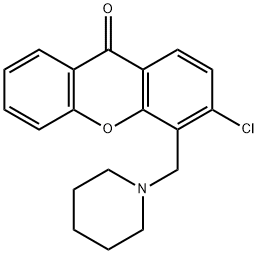 3-クロロ-4-(ピペリジノメチル)-9H-キサンテン-9-オン 化学構造式