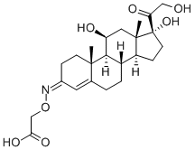 11BETA,17ALPHA,21-TRIHYDROXY-4-PREGNENE-3,20-DIONE 3-[O-CARBOXYMETHYL]OXIME Struktur