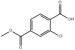 2-クロロ-4-(メトキシカルボニル)安息香酸 化学構造式