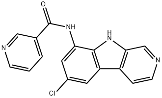 N-(6-CHLORO-9H-PYRIDO[3,4-B]INDOL-8-YL)-3-PYRIDINECARBOXAMIDE DIHYDROCHLORIDE Struktur