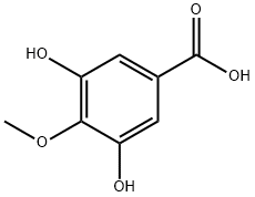 4-メトキシ-3,5-ジヒドロキシ安息香酸 化学構造式