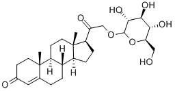 21-(β-D-グルコピラノシルオキシ)プレグナ-4-エン-3,20-ジオン 化学構造式