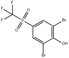 3,5-Dibromo-4-hydroxyphenyl trifluoromethyl sulphone Struktur