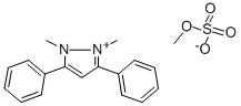 1,2-ジメチル-3,5-ジフェニル-1H-ピラゾール-2-イウム·(硫酸メチル)イオン 化学構造式