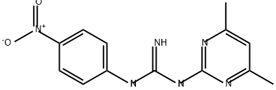 1-(4,6-Dimethyl-2-pyrimidinyl)-3-(p-nitrophenyl)guanidine Struktur