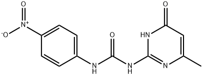 1-(4-ヒドロキシ-6-メチル-2-ピリミジニル)-3-(p-ニトロフェニル)尿素 化学構造式