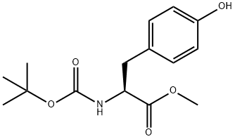 N-(tert-ブトキシカルボニル)-L-チロシンメチル 化学構造式
