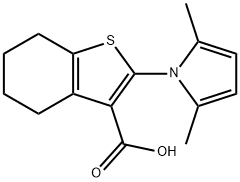 2-(2,5-ジメチル-1H-ピロール-1-イル)-4,5,6,7-テトラヒドロ-1-ベンゾチオフェン-3-カルボン酸 化学構造式