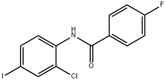 N-(2-クロロ-4-ヨードフェニル)-4-フルオロベンズアミド 化学構造式
